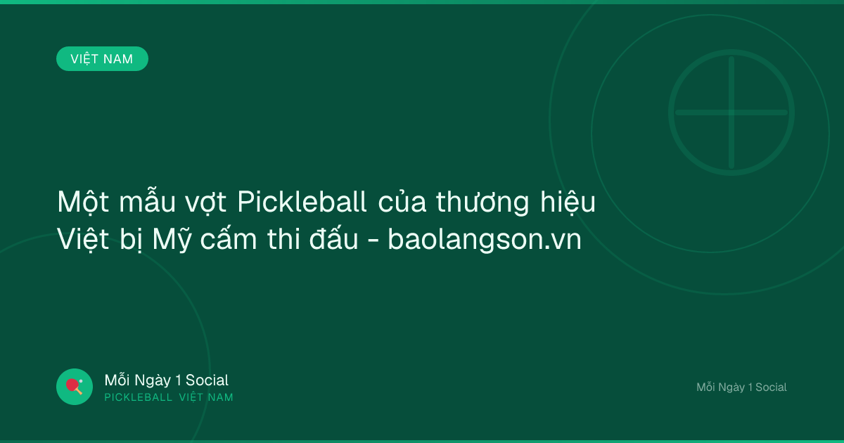 Một mẫu vợt Pickleball của thương hiệu Việt bị Mỹ cấm thi đấu - baolangson.vn